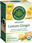 Traditional Medicinals Organic Lemon Ginger Tea, 1.13 OZ - Trustables