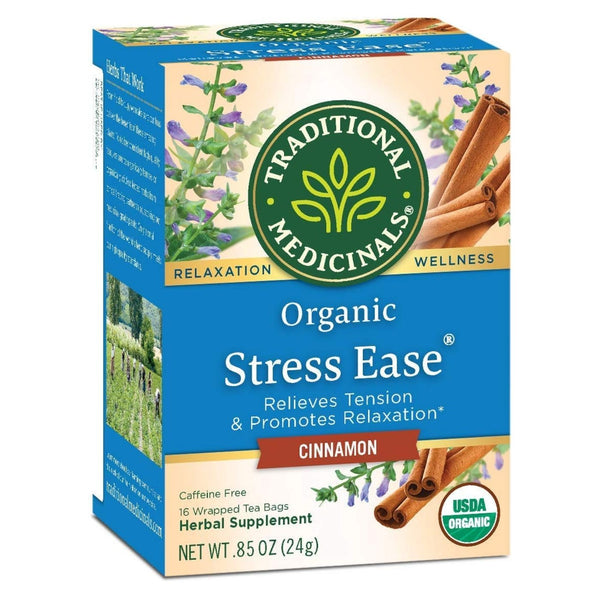 Traditional Medicinals Stress Ease Relaxation Tea Organic 16 CT Cinnamon - Trustables