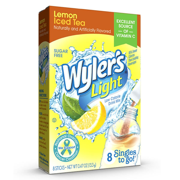 Wyler's Light Lemon Iced Tea Singles To Go Drink Mix, 8 CT - Trustables