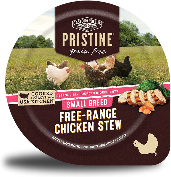 Castor & Pollux Pristine Grain Free Small Breed Free-Range Chicken Stew Canned Dog Food, 3.5 OZ - Trustables