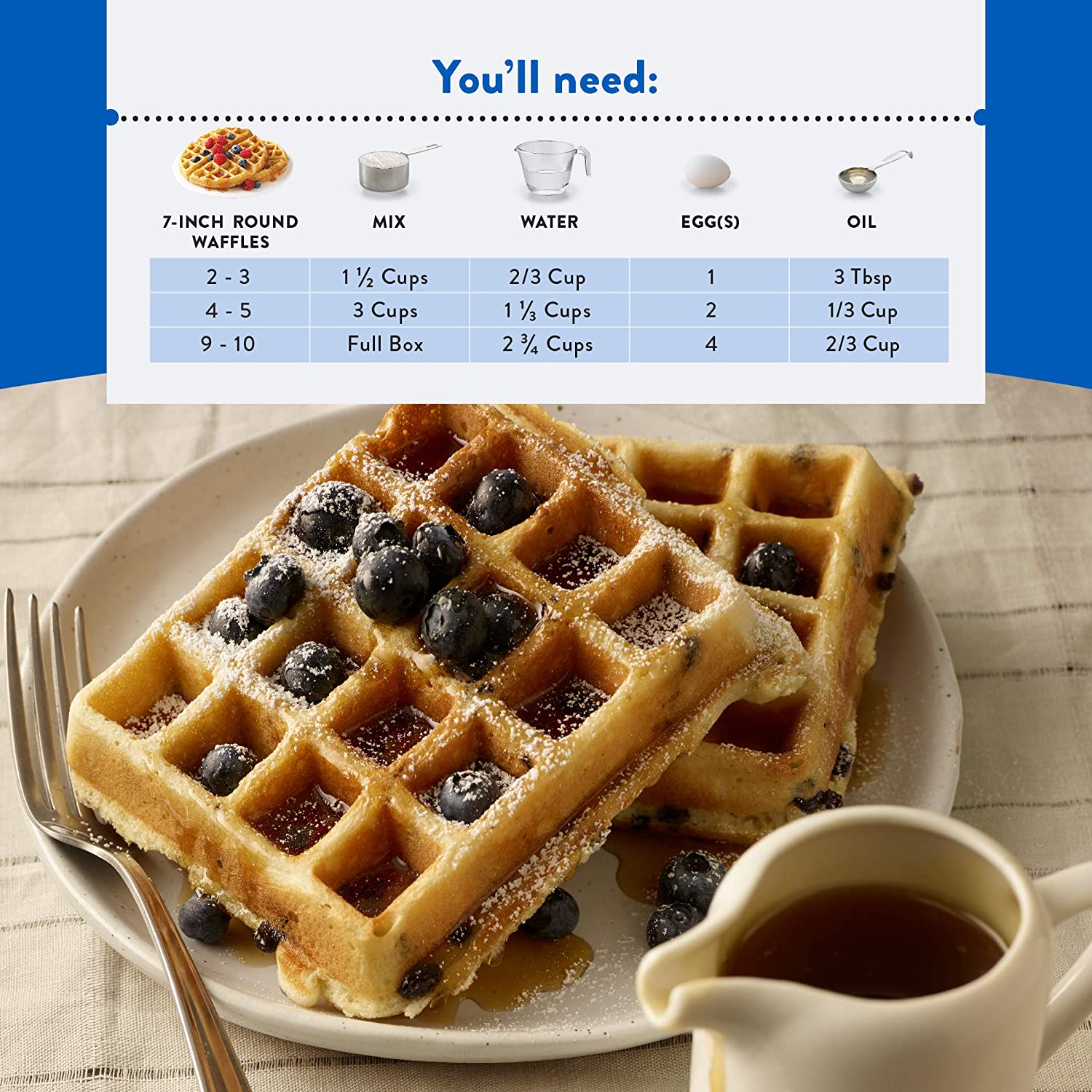 Krusteaz Belgian Waffle Mix with No Artificial flavors or Preservatives