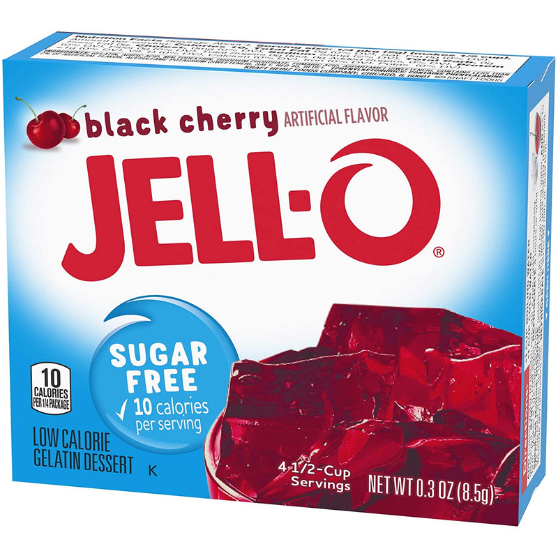 Jell-O SugarFree Gelatin Dessert Black Cherry, 0.3 OZ