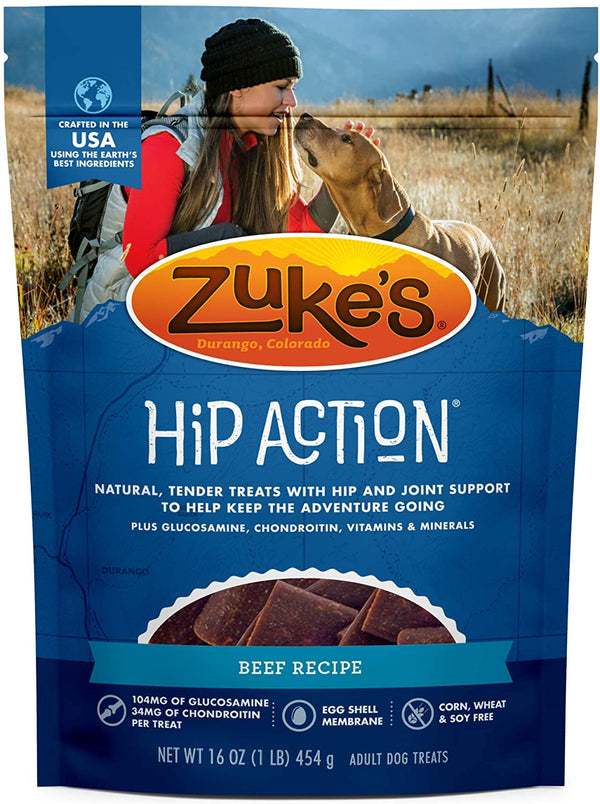 Zuke's Hip Action Hip & Joint Dog Treats Beef Recipe, 6 OZ - Trustables