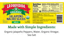 La Preferida Organic Jalapeno Nacho Slices, Mild , 11.5 OZ - Trustables