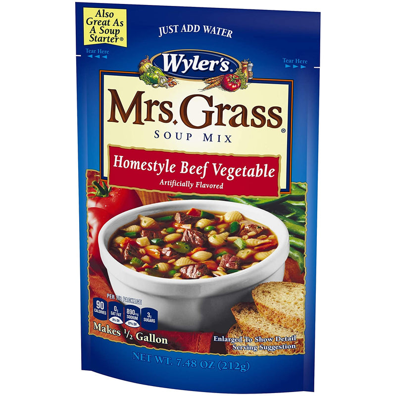 Wyler's Mrs Grass Home-style Beef Vegetable Hearty Soup Mix Pouch, 7.48 OZ - Trustables