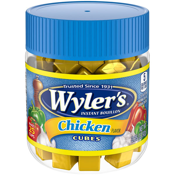 Wyler's Chicken Instant Bouillon Cubes Jar, 3.25 OZ - Trustables