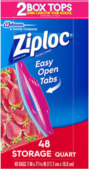 Ziploc Double Zipper Storage Bag, Quart, 48 CT - Trustables
