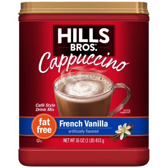 Hills Bros Far Free French Vanilla Cappuccino, 16oz Hills Bros Far Free French Vanilla Cappuccino