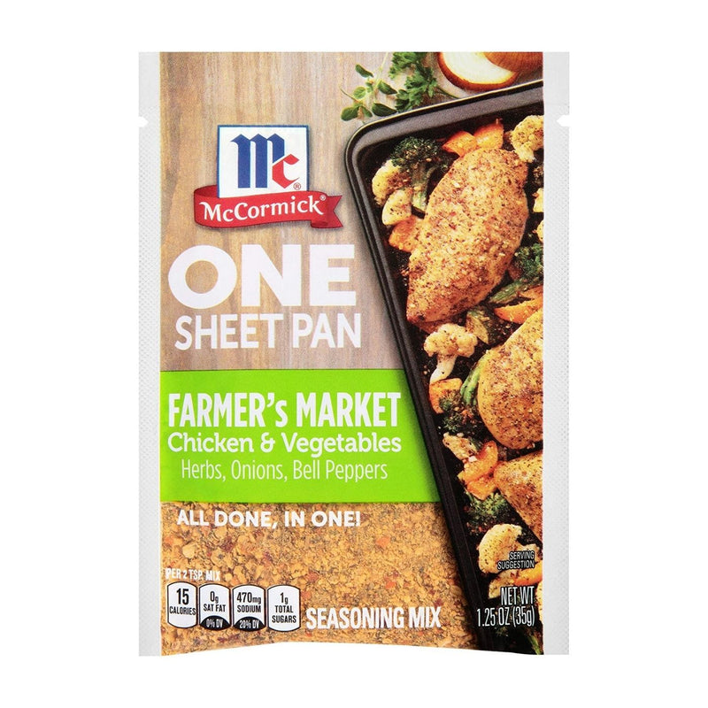 McCormick Farmer's Market Chicken & Vegetables One Sheet Pan Seasoning Mix, 1.25 OZ - Trustables