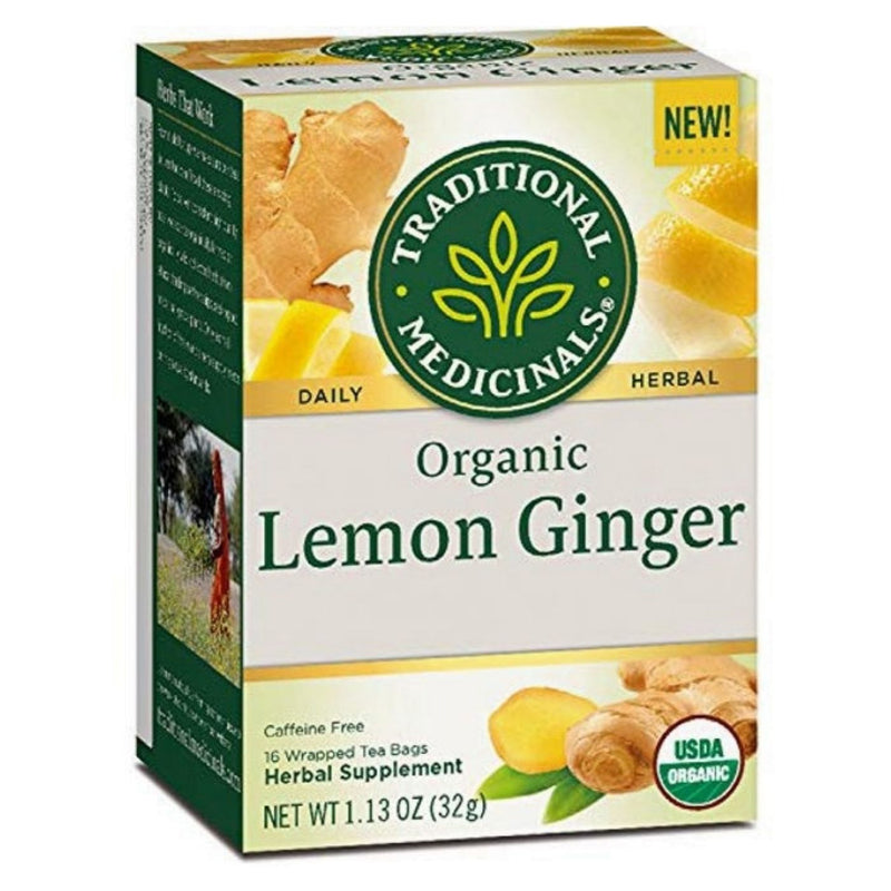 Traditional Medicinals Organic Lemon Ginger Tea, 1.13 OZ - Trustables
