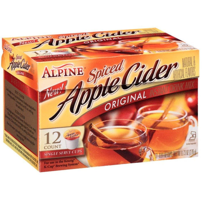 Spiced Apple Cider Single Serve K cups, Single Serve Spiced Apple Cider, Alpine Spiced Apple Cider