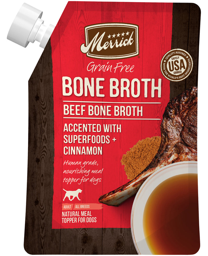 Merrick Bone Broth All Life Stages Dog Food Topper Beef, 16 OZ - Trustables