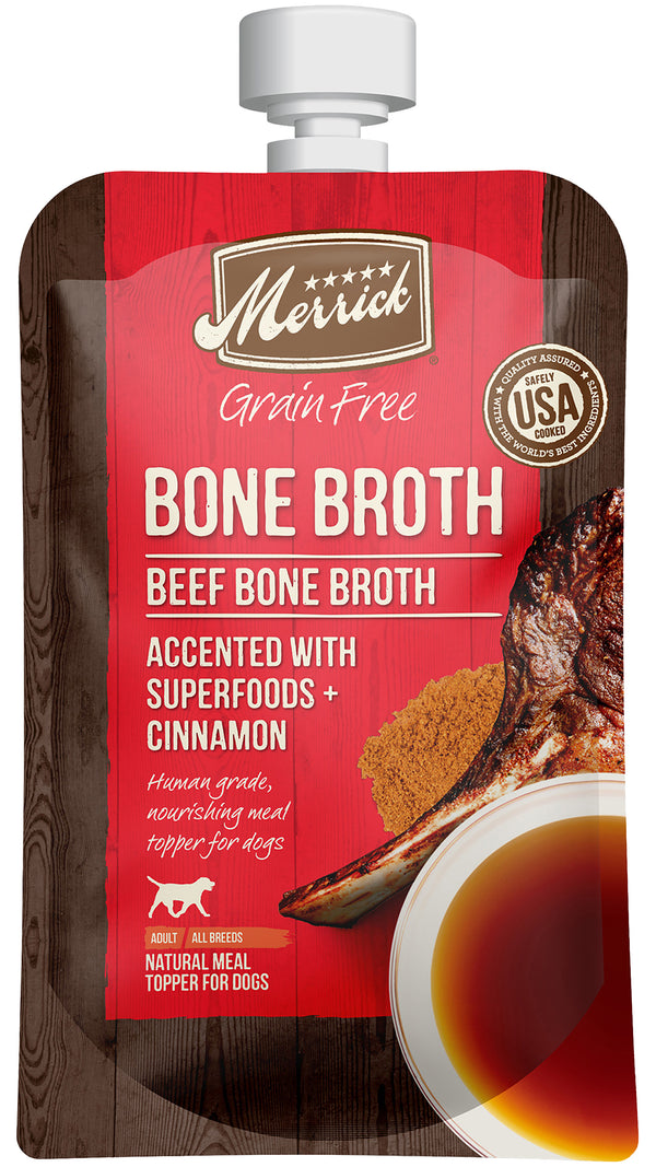 Merrick Bone Broth All Life Stages Dog Food Topper Beef, 7 OZ - Trustables