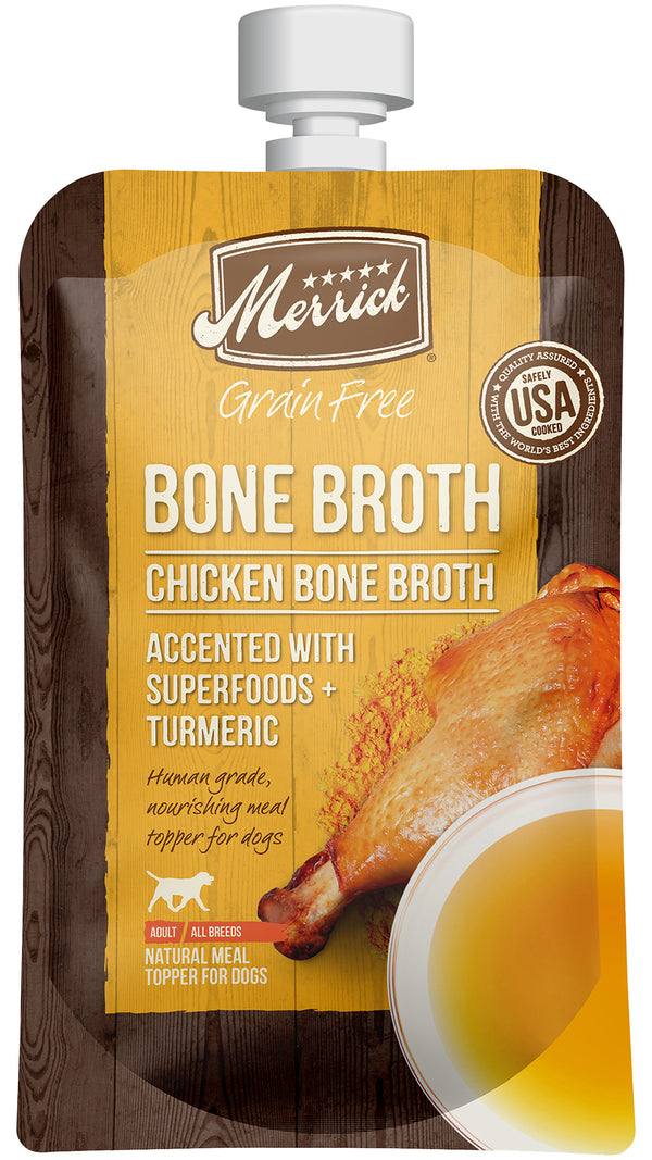 Merrick Bone Broth All Life Stages Dog Food Topper Chicken, 7 OZ - Trustables