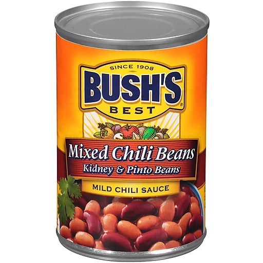BUSH'S BEST Mild Mixed Chili Beans 15.5 oz (Pack of 4)