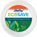 Hefty EcoSave 10-1/8" Compostable Plates, 16 CT - Trustables