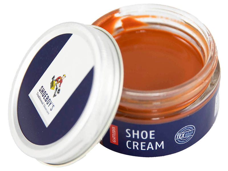 Shoeboy's Shoe Cream Polish, Caramel - Nourishes, Protects & Freshens Color for High Quality Smooth Leathers - 50 ML Glass Jar - Trustables