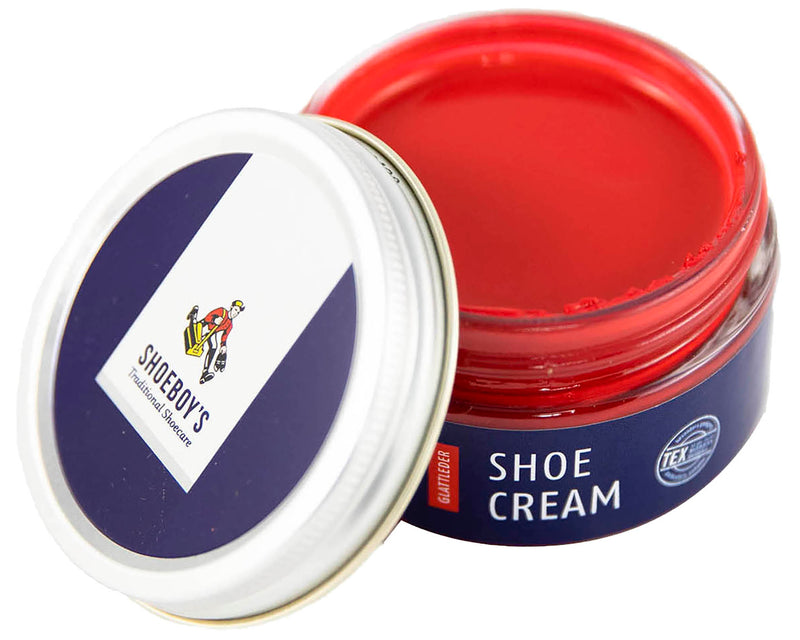 Shoeboy's Shoe Cream Polish, Cherry - Nourishes, Protects & Freshens Color for High Quality Smooth Leathers - 50 ML Glass Jar - Trustables