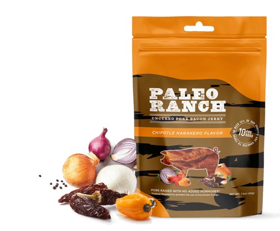 Chipotle Habanero, Paleo Ranch Pork Bacon Jerky - Trustables