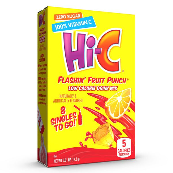 Hi-C Sugar Free Drink Mix, Flashin’ Fruit Punch, 8 CT - Trustables