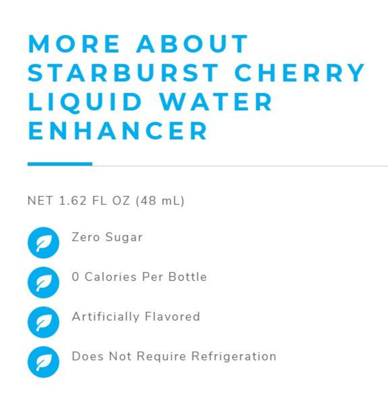 Starburst Liquid Water Enhancer, Cherry, 1 CT - Trustables