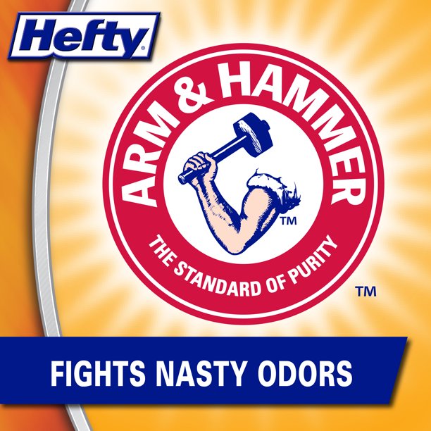 Hefty Ultra Strong Large Trash Bags with scents, Hefty Ultra Strong Large Trash Bags with arm and hammer scents