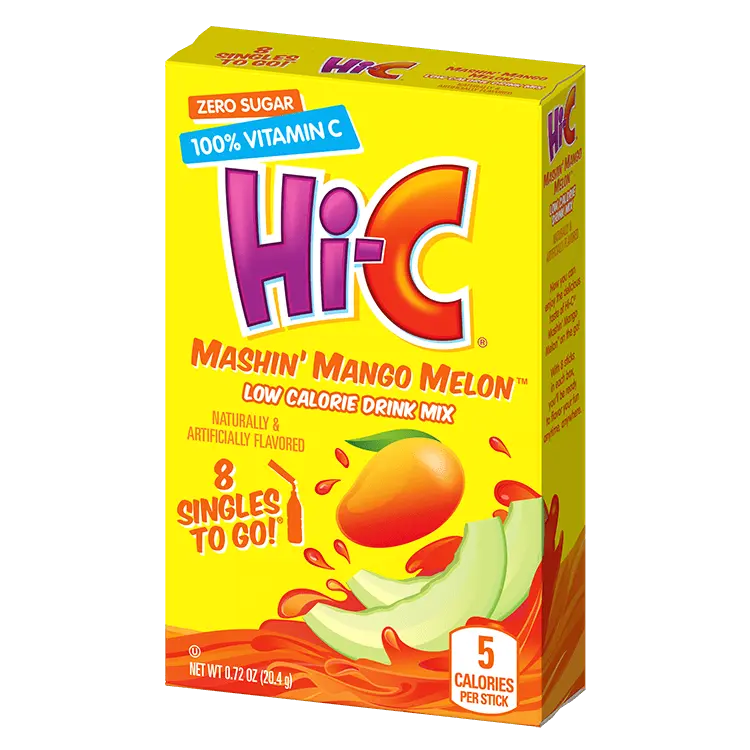 Hi-C Mashin’ Mango Melon Sugar Free Drink Mix, 8 CT