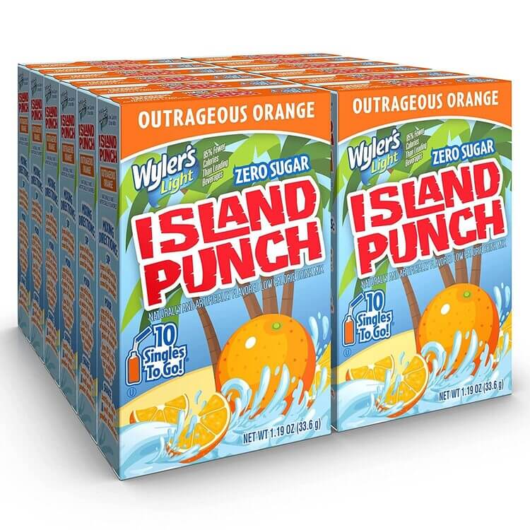 Wyler's Island Punch Outrageous Orange Water Drink Mix, 1 CT