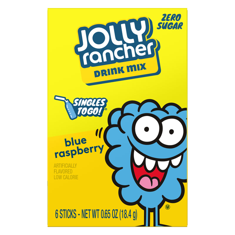 Jolly Rancher Blue Raspberry Singles To Go Drink Mix, 6 CT - Trustables