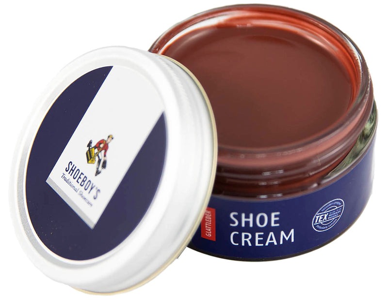 Shoeboy's Shoe Cream Polish, Medium Brown - Nourishes, Protects & Freshens Color for High Quality Smooth Leathers - 50 ML Glass Jar - Trustables