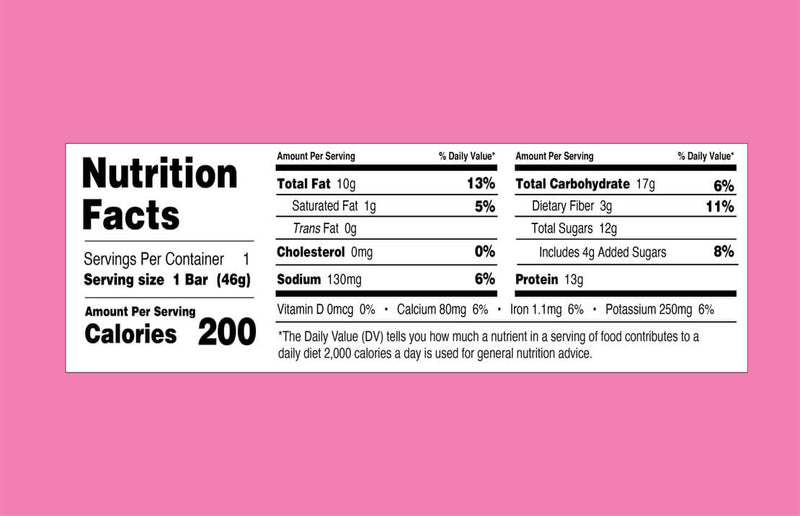 Strawberry Lemon Muffin Skinny Bar Nutritional facts