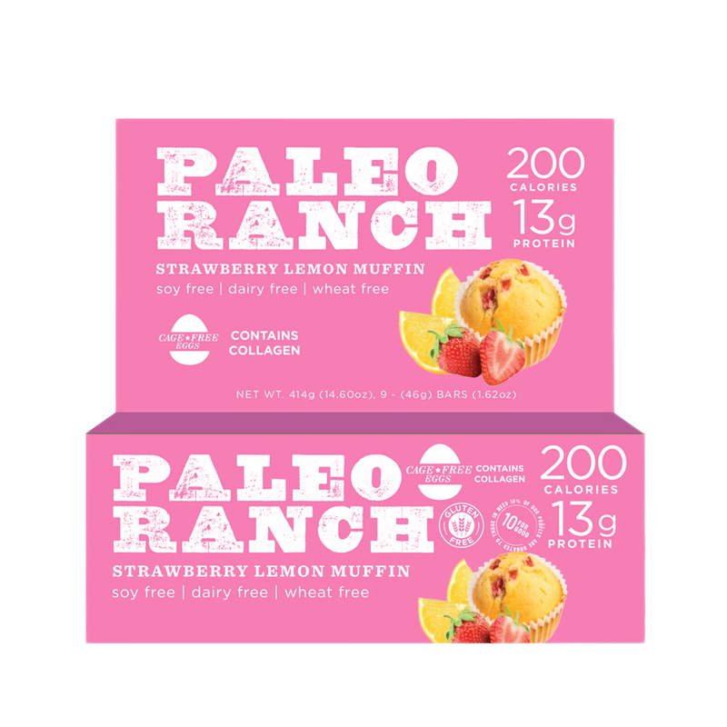 Paleo Ranch Strawberry Lemon Muffin Protein Bar