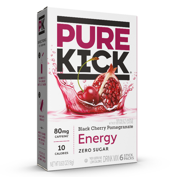 Pure Kick Energy Singles To Go Drink Mix, Black Cherry Pomegranate , 6 CT