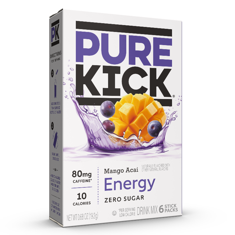 Pure Kick Energy Singles To Go Drink Mix, Mango Acai, 6 CT