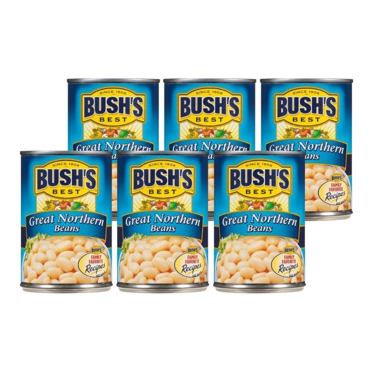 BUSH'S BEST Canned Great Northern Beans 6-count