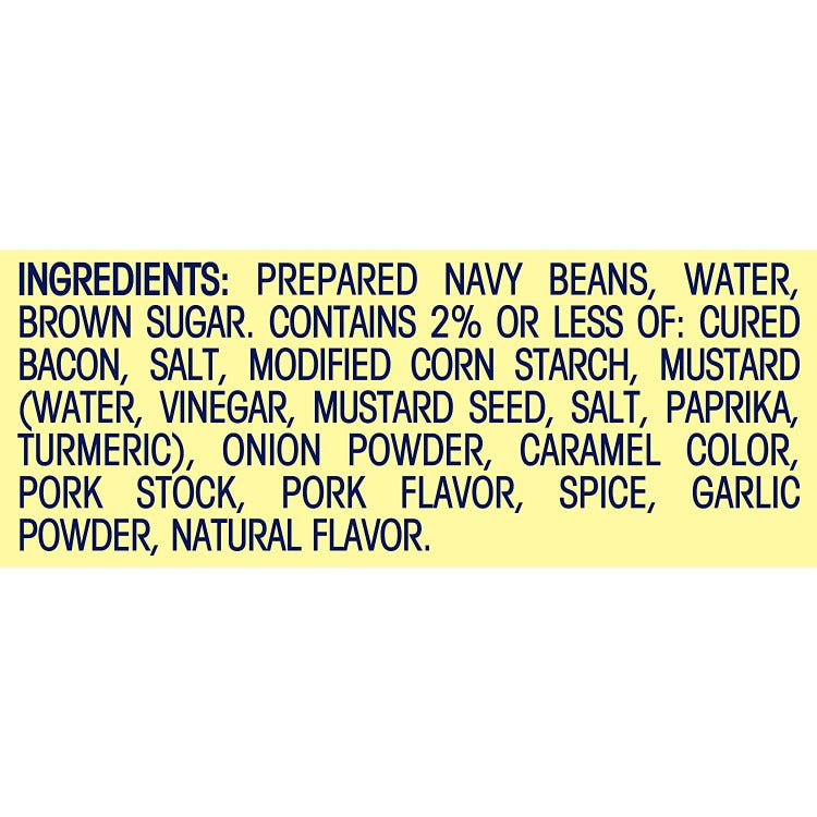 BUSH'S BEST Canned Country Style Baked Bean Ingredients