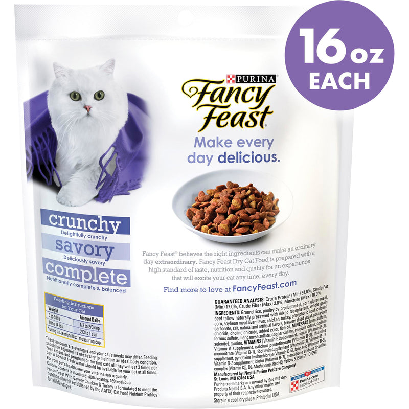 Purina Fancy Feast With Savory Chicken & Turkey Dry Cat Food, 16 OZ - Trustables