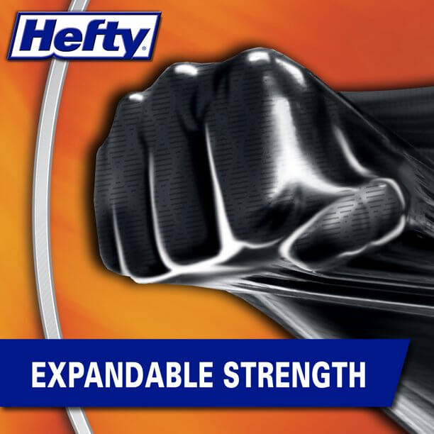 Hefty Ultra Strong Large Trash Bags with expandable strength