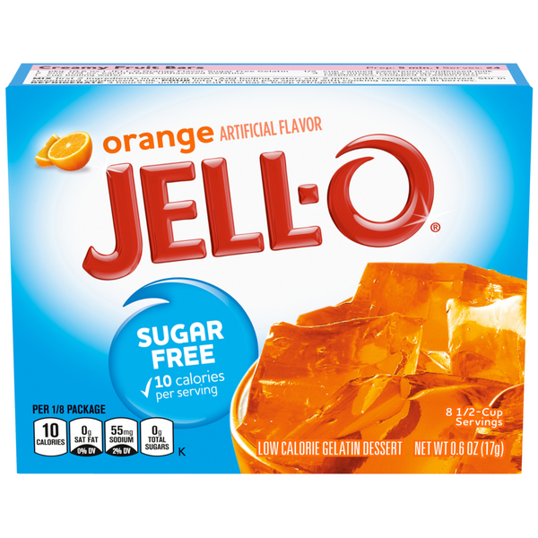 Jell-O Sugar Free Orange Gelatin Dessert, .6 OZ