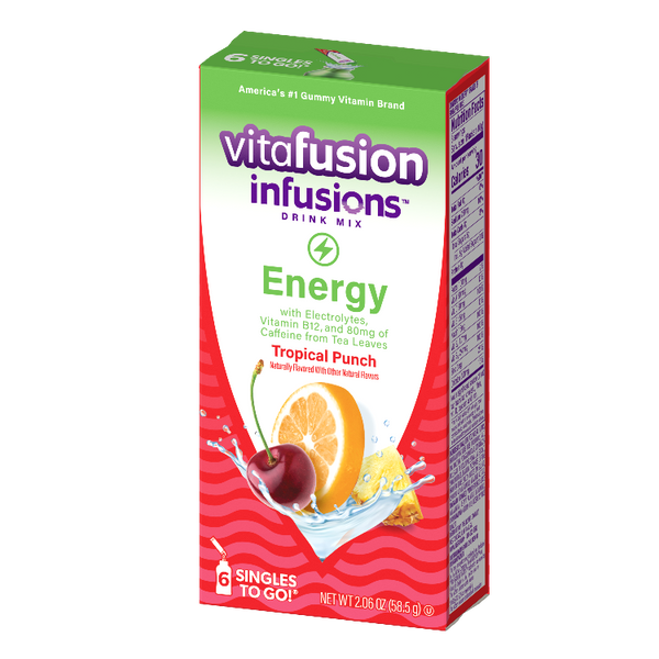 Vitafusion Infusions Energy Singles To Go -Tropical Punch, 1 CT