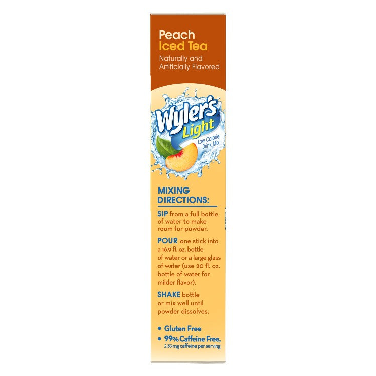 Wyler's Light Peach Iced Tea Singles To Go Drink Mix, 8 CT