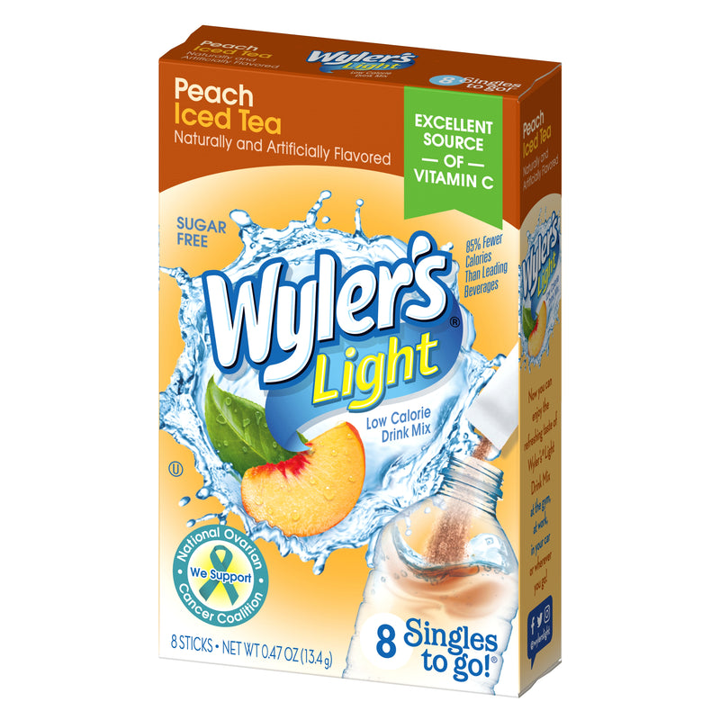 Wyler's Light Peach Iced Tea Singles To Go Drink Mix, 8 CT