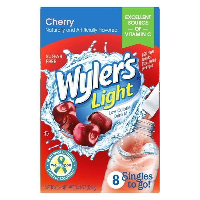 Wyler's Light STG Drink Mix Variety Pack, 2 Raspberry, 2 Cherry, 2 Fruit Punch, 1 CT