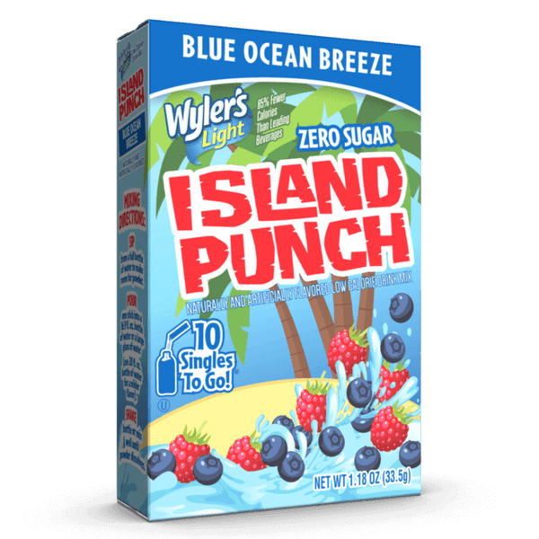 Wyler's Light Island Punch Blue Ocean Breeze Singles to Go Drink Mix Packets, 10 CT