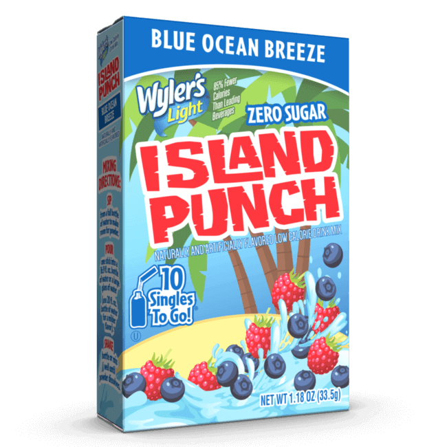 Wyler's Light Island Punch Blue Ocean Breeze Singles to Go Drink Mix Packets, 10 CT