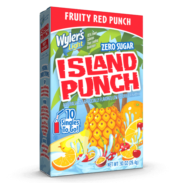 Wyler's Light Island Punch, Fruity Red Punch, 10 CT