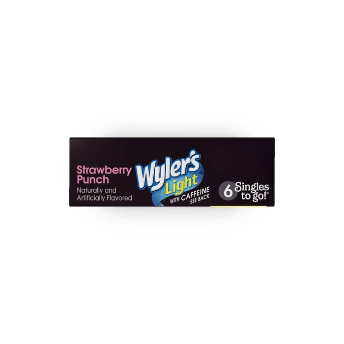 Wyler's Light Strawberry Punch with Caffeine Singles To Go Drink Mix, 0.62 OZ, 6 CT