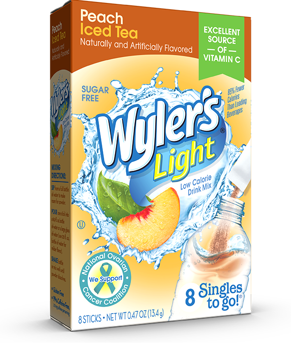 Wyler's Light Peach Iced Tea Singles To Go Drink Mix, 8 CT - Trustables