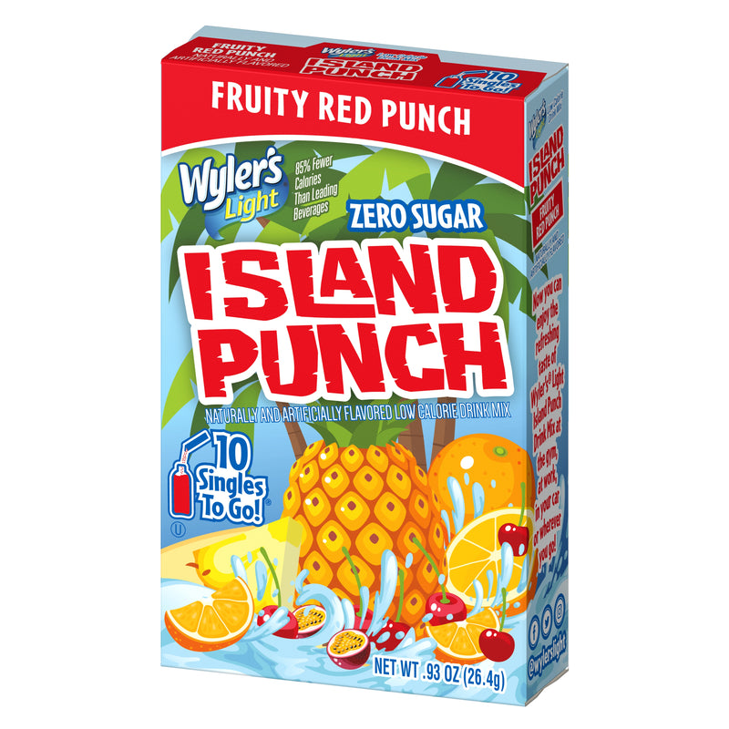Wyler's Light Island Punch, Fruity Red Punch, 10 CT