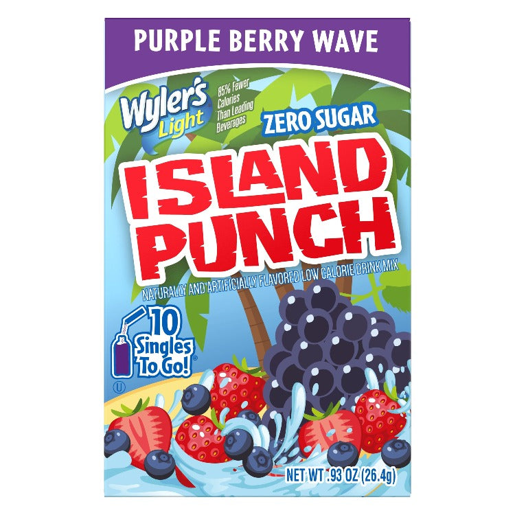 Wyler's Light Island Punch, Purple Berry Wave, 10 CT